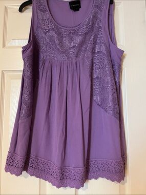 Lavender Crochet-Trim Sleeveless Camisole by NY & Company